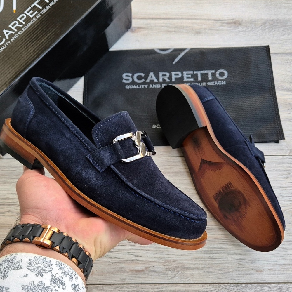 Men's Suede Leather Buckle Loafers